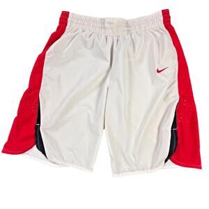 Nike Women’s Basketball Shorts Large White Red Black Elite Dri-Fit Side Panel L